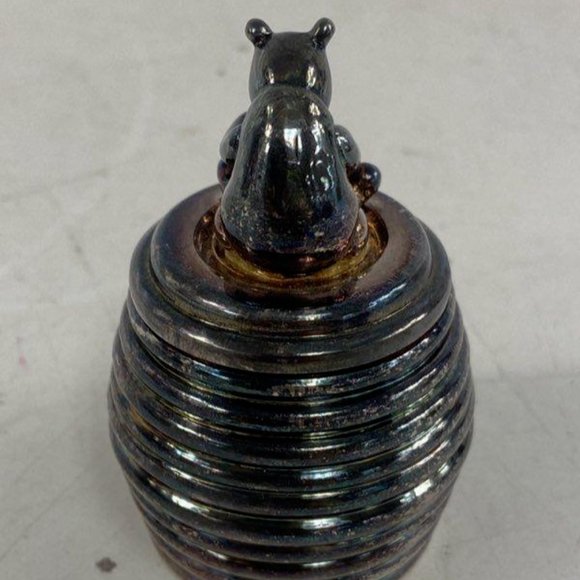 Disney Lunt Tarnish-Resistant Black Winnie the Pooh Honey Pot Trinket Box - Picture 3 of 7